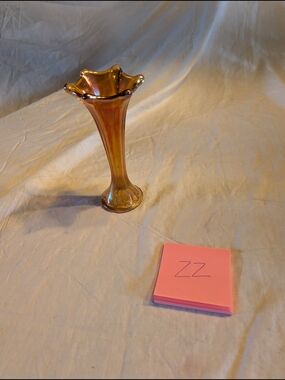 2/60$ Iridescent Amber Ruffled Bud Vase - Amber